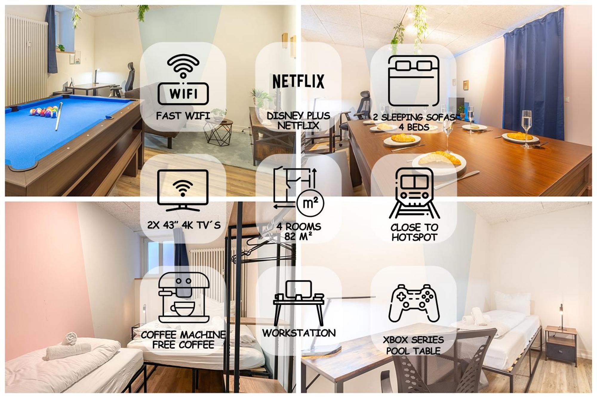 Apartament Pool Table Heaven, Workstation, 4K Tv, Netflix Lipsk Zewnętrze zdjęcie